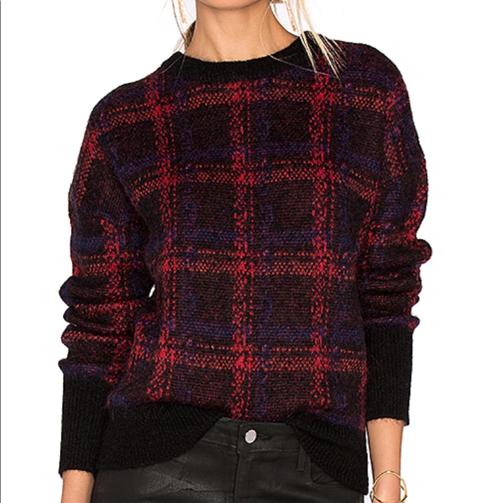 NWOT Current Elliott Plaid Wool Sweater
